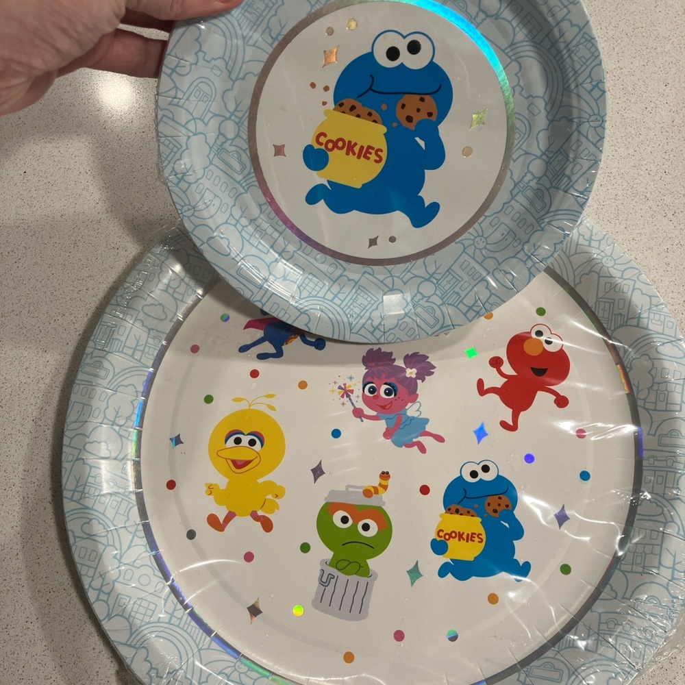 Baby Sesame Street Party Plates - Blue NEW